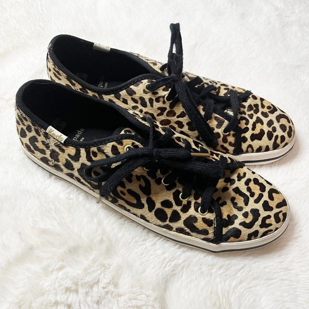 Keds X Kate Spade Kickstart Calf Hair Leopard‎ Print Youth Sneaker 5 Big Kids 7W